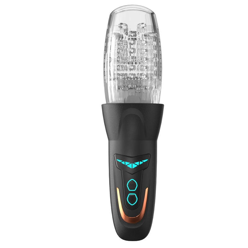 Load image into Gallery viewer, Amovibe Dragon Pro Rotating &amp; Thrusting Male Masturbator Black Clear
