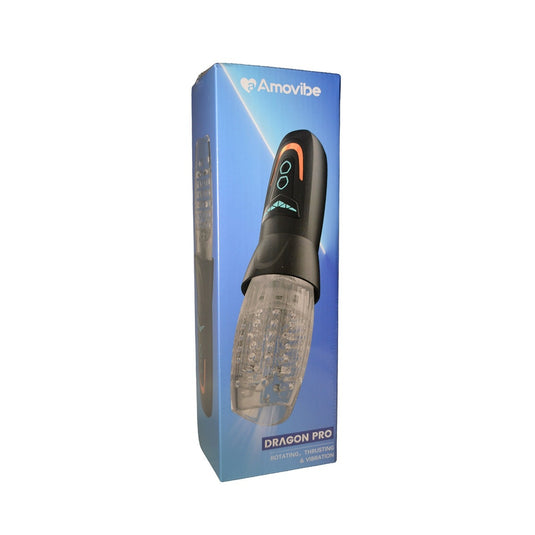 Amovibe Dragon Pro Rotating & Thrusting Male Masturbator Black Clear