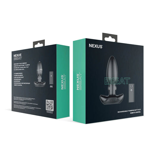 Nexus Beat Thumping & Vibrating Rechargeable Butt Plug Black
