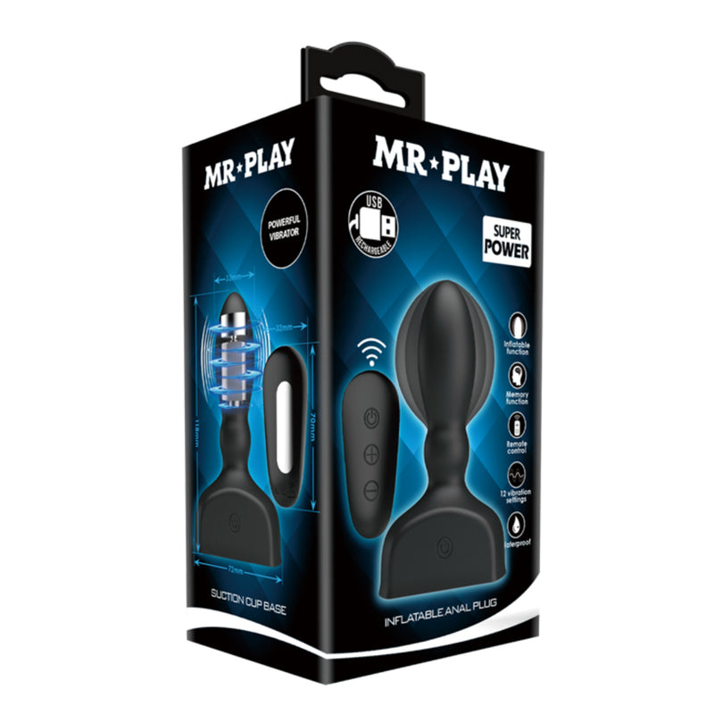 Load image into Gallery viewer, Pretty Love Mr Play Inflatable Anal Plug Black
