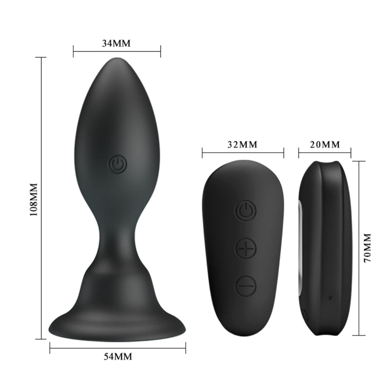 Load image into Gallery viewer, Pretty Love Mr Play Remote Controlled Vibrating Butt Plug Black
