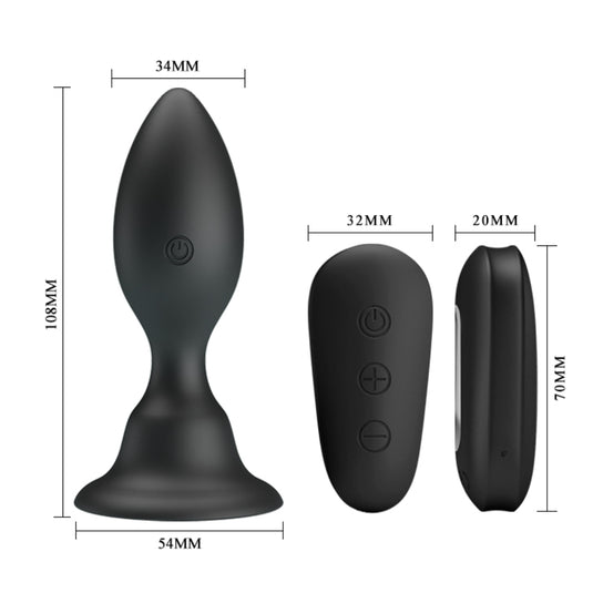 Pretty Love Mr Play Remote Controlled Vibrating Butt Plug Black