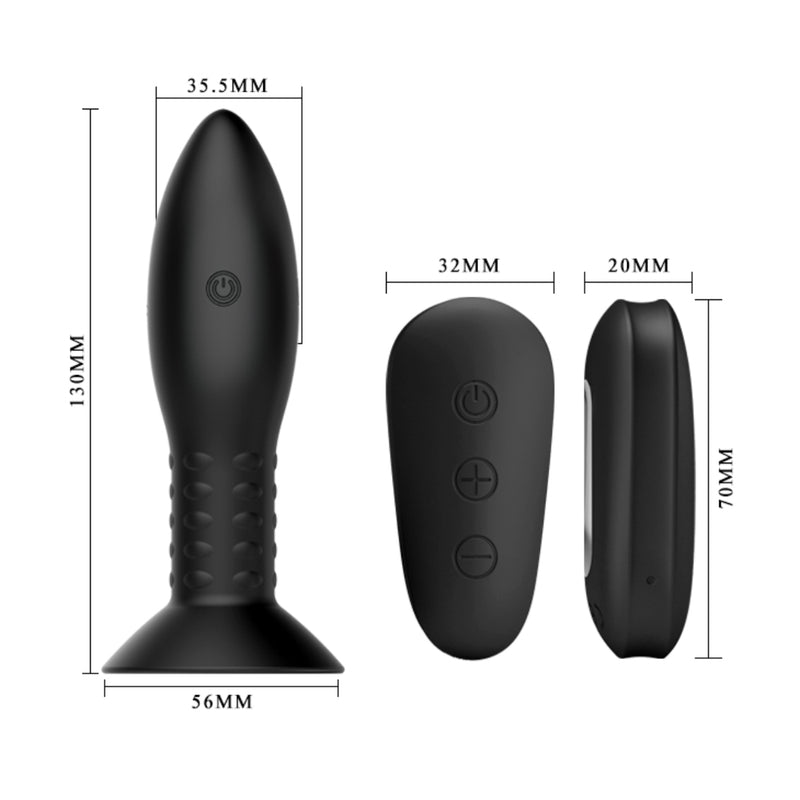 Load image into Gallery viewer, Pretty Love Mr Play Rotating Beads Remote Control Butt Plug Black
