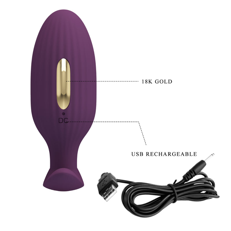 Load image into Gallery viewer, Pretty Love Jefferson Vibrating Electro Butt Plug Purple
