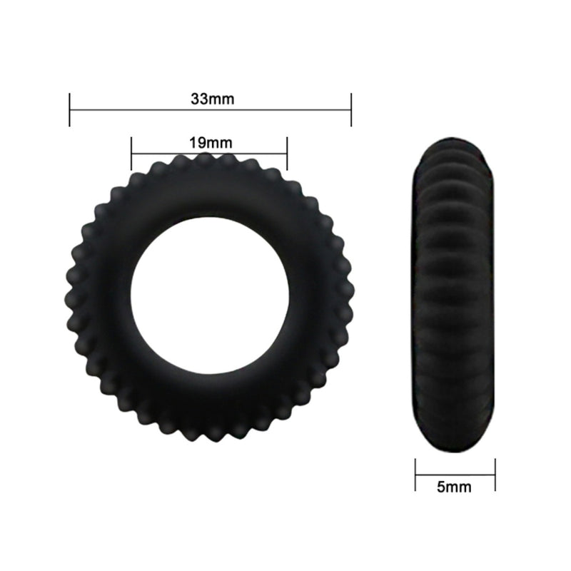 Load image into Gallery viewer, Pretty Love Titan Silicone Cock Ring 1 Black
