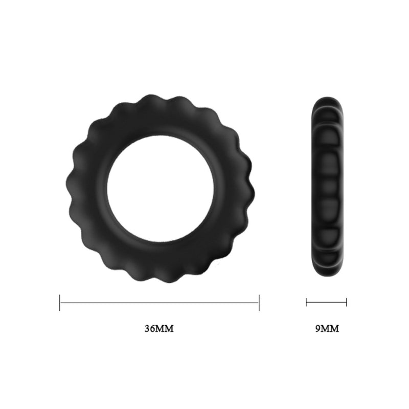 Load image into Gallery viewer, Pretty Love Titan Silicone Cock Ring 3 Pack Black
