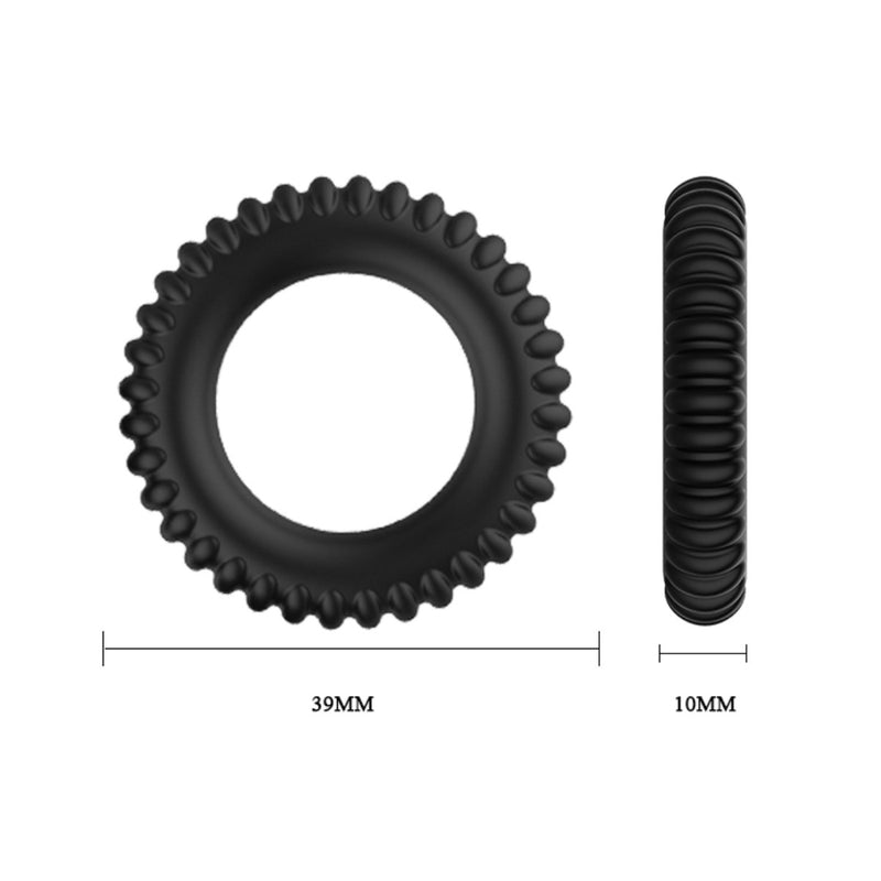 Load image into Gallery viewer, Pretty Love Titan Silicone Cock Ring 3 Pack Black
