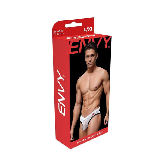 Envy Sport Mesh Jock Strap White Black