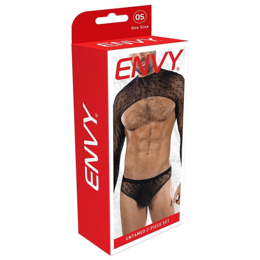 Envy Untamed 2 Piece Crop Top & Brief Set Black One Size