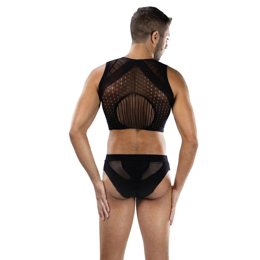 Envy Maverick Edge 2 Piece Crop Top & Brief Set Black One Size
