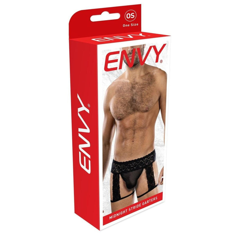 Load image into Gallery viewer, Envy Midnight Stride Garters Black One Size
