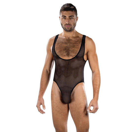 Envy Fierce Deep V Mesh Bodysuit Black One Size