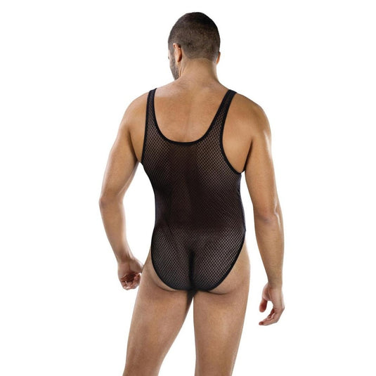Envy Fierce Deep V Mesh Bodysuit Black One Size