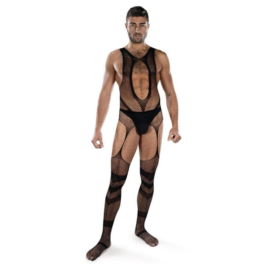 Envy Web Of Lust Fishnet Open Crotch Bodystocking Black One Size
