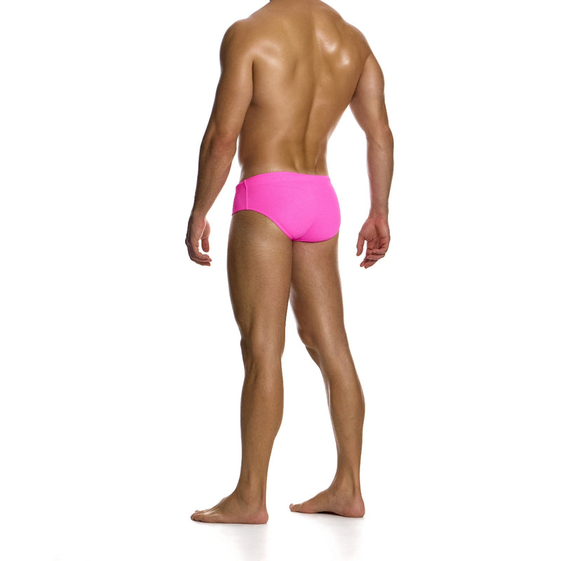 Load image into Gallery viewer, Modus Vivendi Waffle Classic Swim Brief Fuchsia
