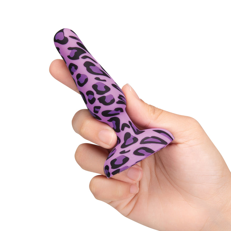 Load image into Gallery viewer, b-Vibe Novice Special Edition Vibrating Butt Plug Purple Leopard

