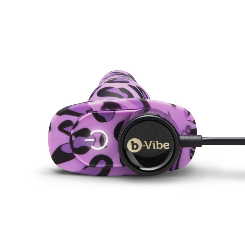 Load image into Gallery viewer, b-Vibe Novice Special Edition Vibrating Butt Plug Purple Leopard
