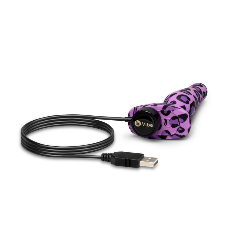 Load image into Gallery viewer, b-Vibe Novice Special Edition Vibrating Butt Plug Purple Leopard
