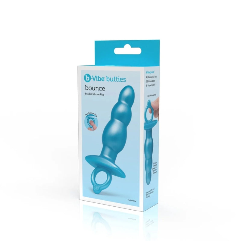 Load image into Gallery viewer, b-Vibe Butties Bounce Beaded Silicone Butt Plug Blue 5.6 Inch
