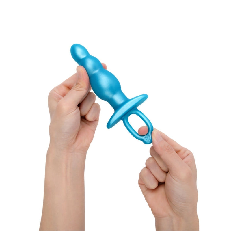 Load image into Gallery viewer, b-Vibe Butties Bounce Beaded Silicone Butt Plug Blue 5.6 Inch
