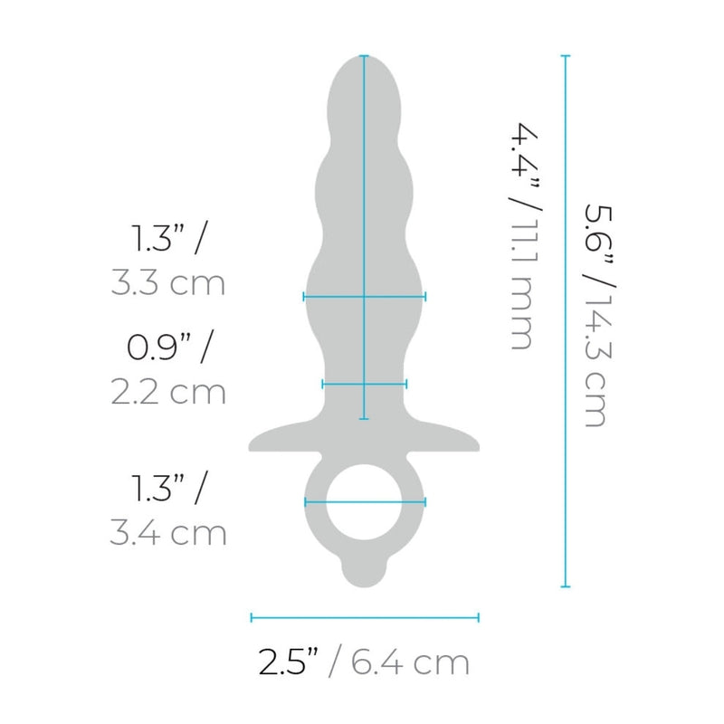 Load image into Gallery viewer, b-Vibe Butties Bounce Beaded Silicone Butt Plug Blue 5.6 Inch
