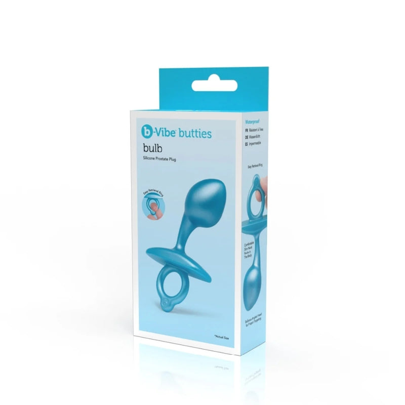 Load image into Gallery viewer, b-Vibe Butties Bulb Silicone Prostate Plug Blue 4 Inch
