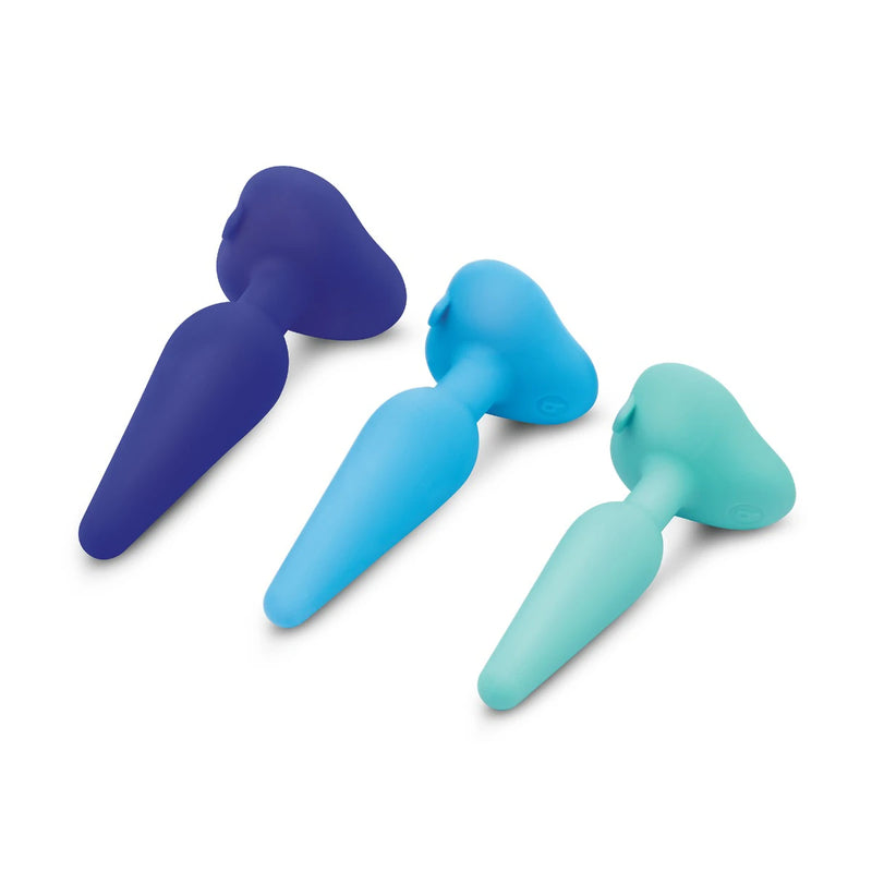 Load image into Gallery viewer, b-Vibe 3 Piece Anal Training Butt Plug Kit Blue
