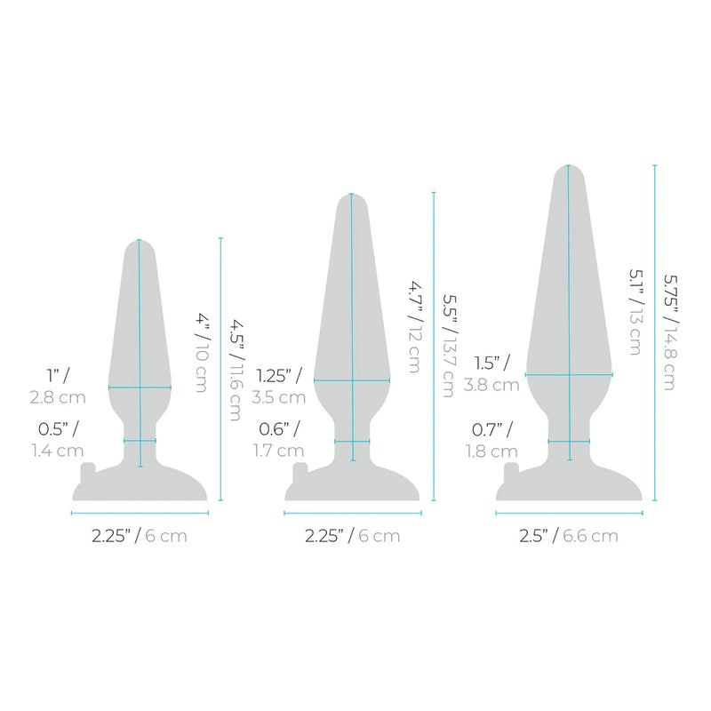 Load image into Gallery viewer, b-Vibe 3 Piece Anal Training Butt Plug Kit Blue
