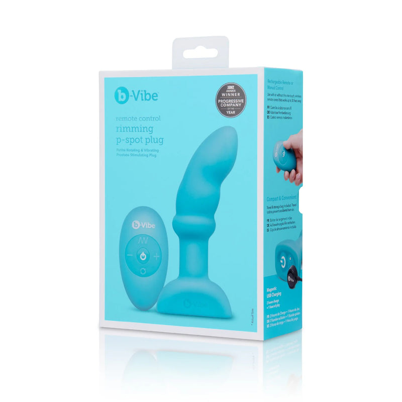 Load image into Gallery viewer, b-Vibe Rimming P-Spot Remote Control Vibrating Plug Blue
