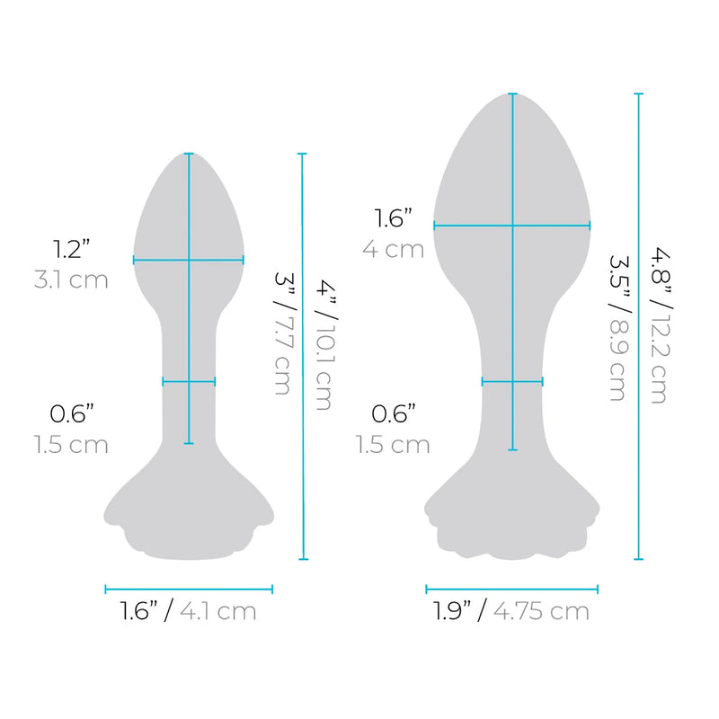 Load image into Gallery viewer, b-Vibe Pink Roses 2 Piece Glass Butt Plug Training Set Pink
