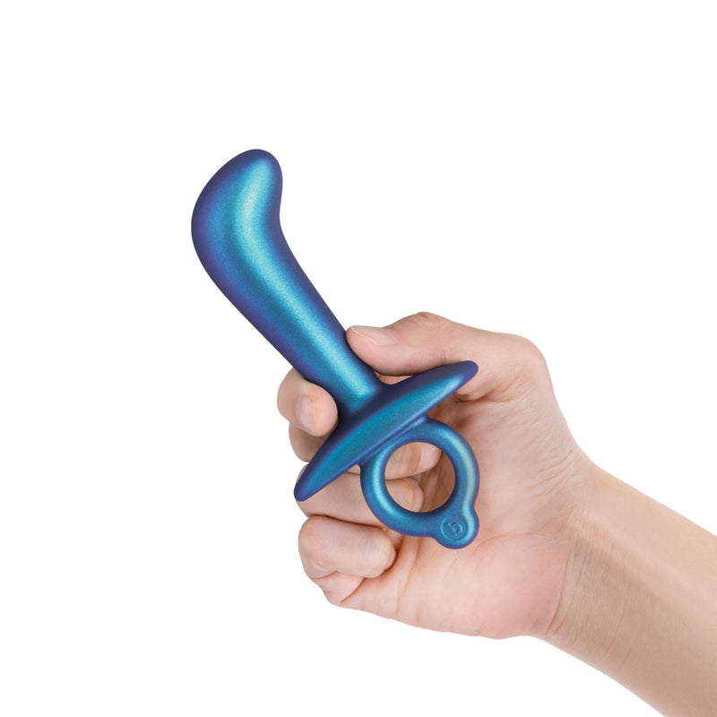 Load image into Gallery viewer, b-Vibe Butties Thumb Silicone Prostate Plug Blue
