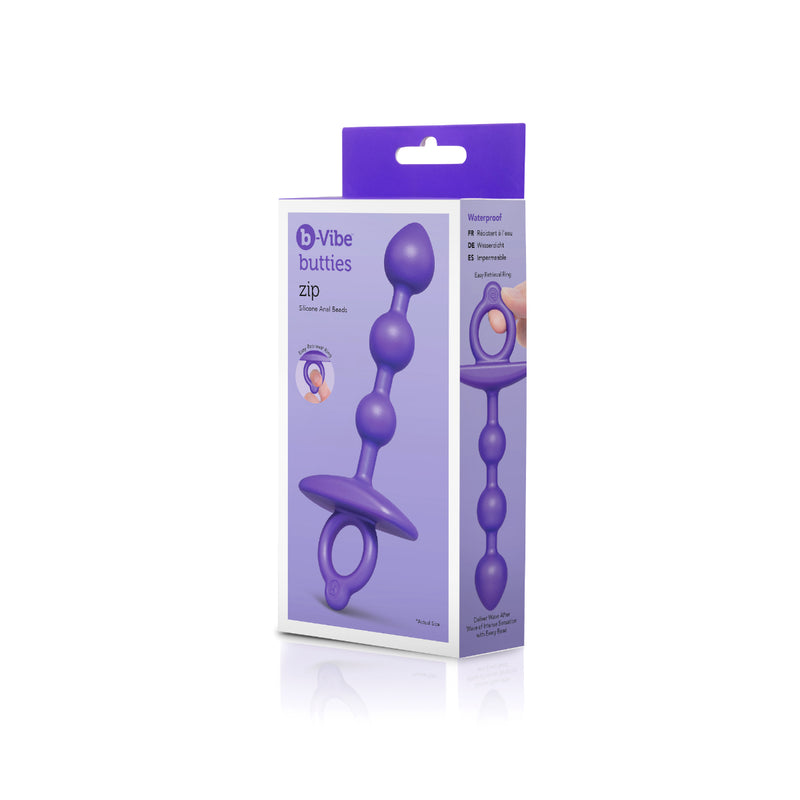 Load image into Gallery viewer, b-Vibe Butties Zip Silicone Anal Beads Purple
