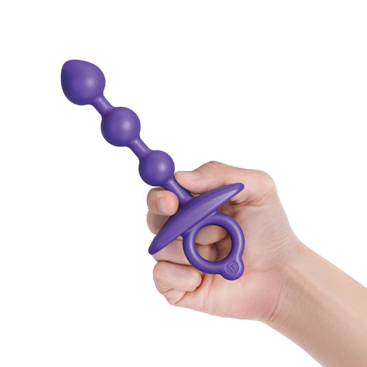 b-Vibe Butties Zip Silicone Anal Beads Purple