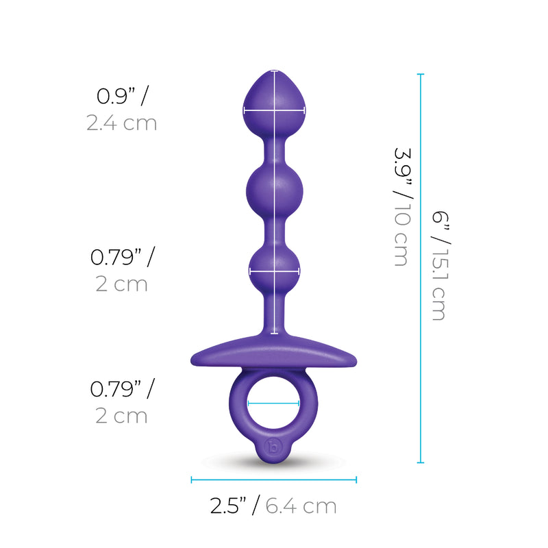 Load image into Gallery viewer, b-Vibe Butties Zip Silicone Anal Beads Purple

