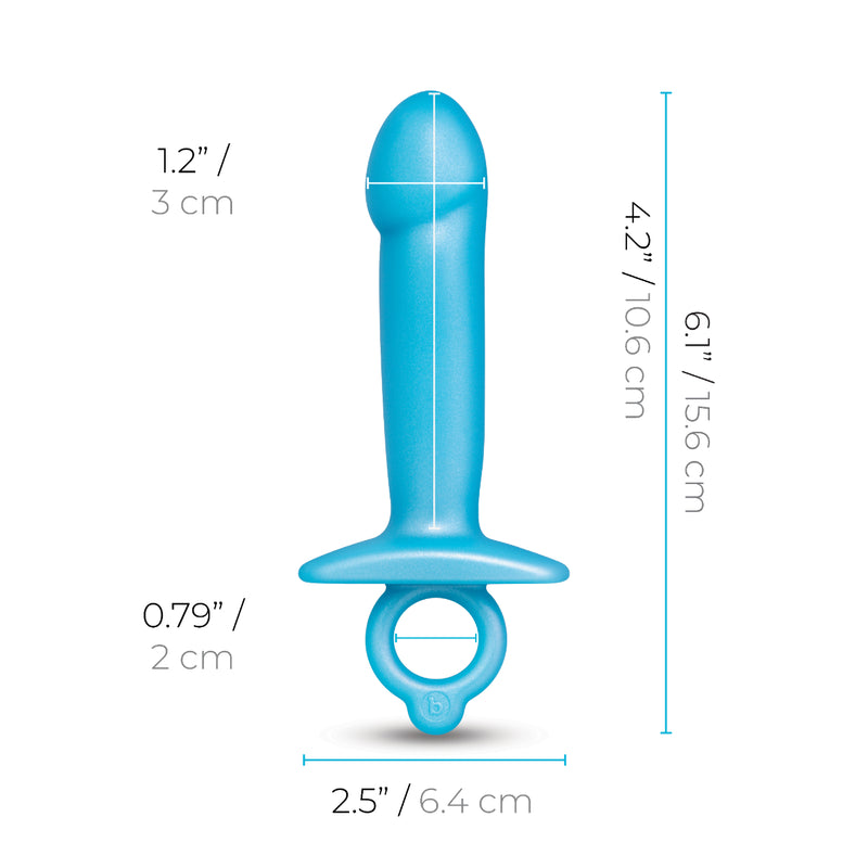 Load image into Gallery viewer, b-Vibe Butties Lil Dil Silicone Anal Dildo Blue
