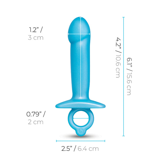 b-Vibe Butties Lil Dil Silicone Anal Dildo Blue