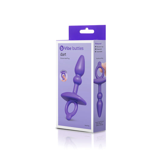 b-Vibe Butties Dart Silicone Anal Butt Plug Purple