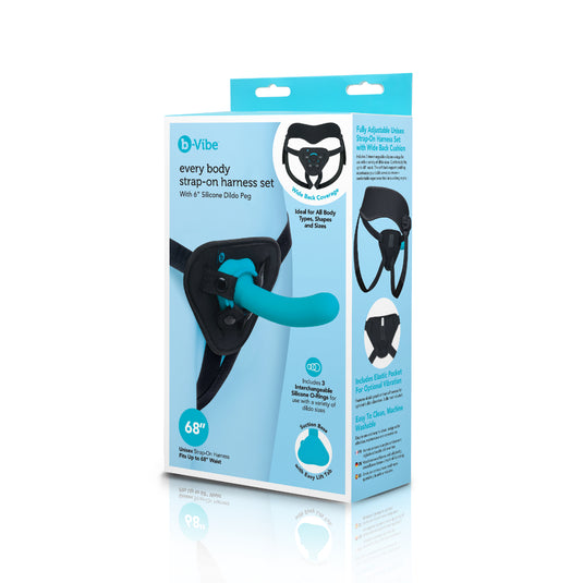 b-Vibe Every Body Strap-On Harness Set Teal Black