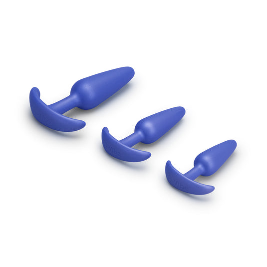 b-Vibe Butties Beginner Booty Bundle 3 Piece Anal Training Butt Plug Set Blue