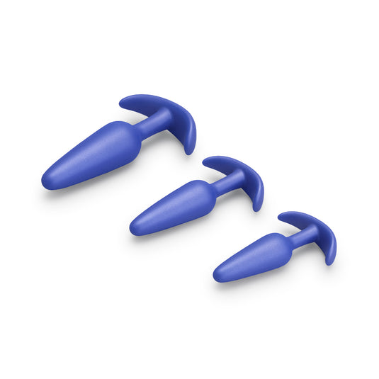 b-Vibe Butties Beginner Booty Bundle 3 Piece Anal Training Butt Plug Set Blue