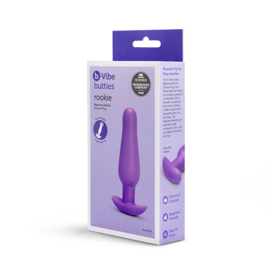 b-Vibe Butties Rookie Beginner Silicone Butt Plug Purple