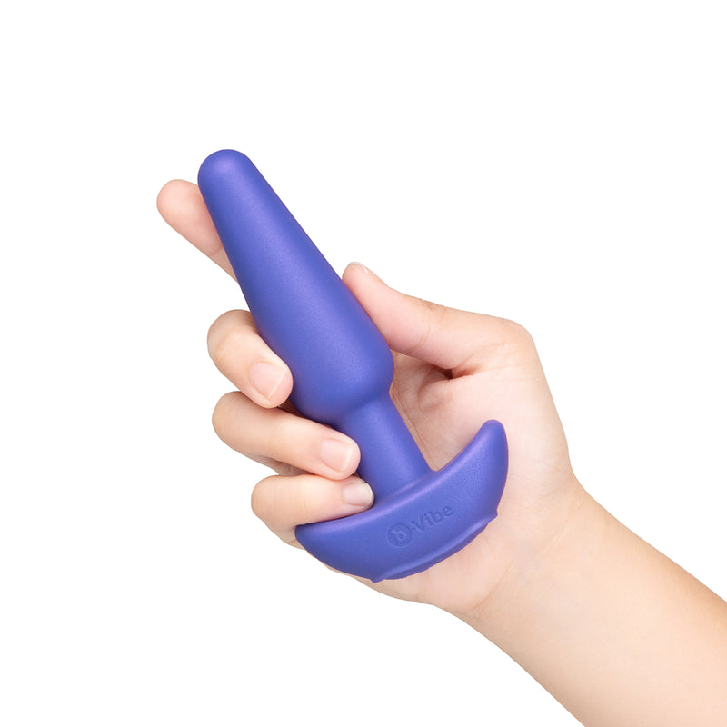 Load image into Gallery viewer, b-Vibe Butties Shake Slimline Vibrating Silicone Butt Plug Purple
