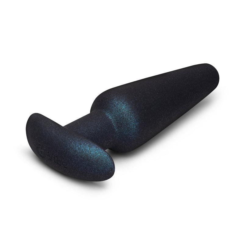 Load image into Gallery viewer, b-Vibe Hefty Weighted Sparkly Silicone Butt Plug Black
