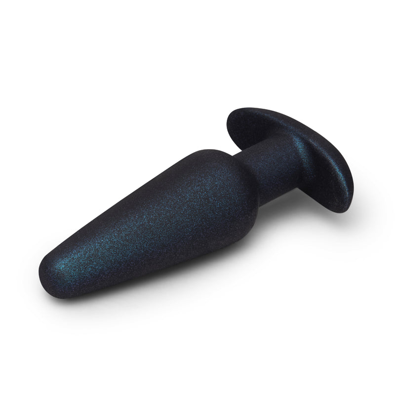 Load image into Gallery viewer, b-Vibe Hefty Weighted Sparkly Silicone Butt Plug Black

