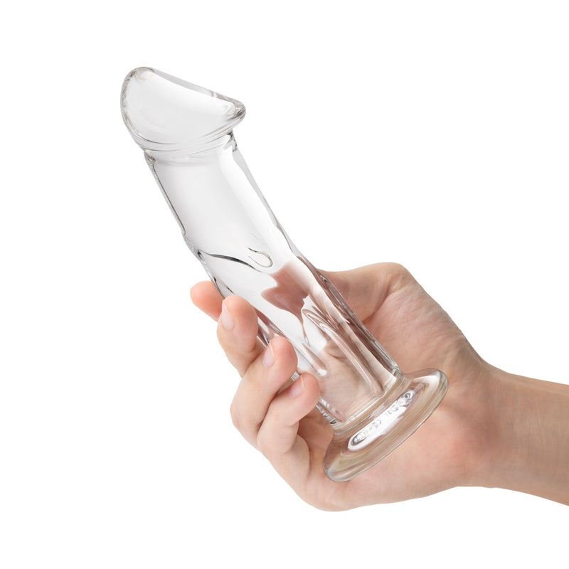 Load image into Gallery viewer, Glas Glass Dildo With Veins &amp; Flat Base Clear 6 Inch
