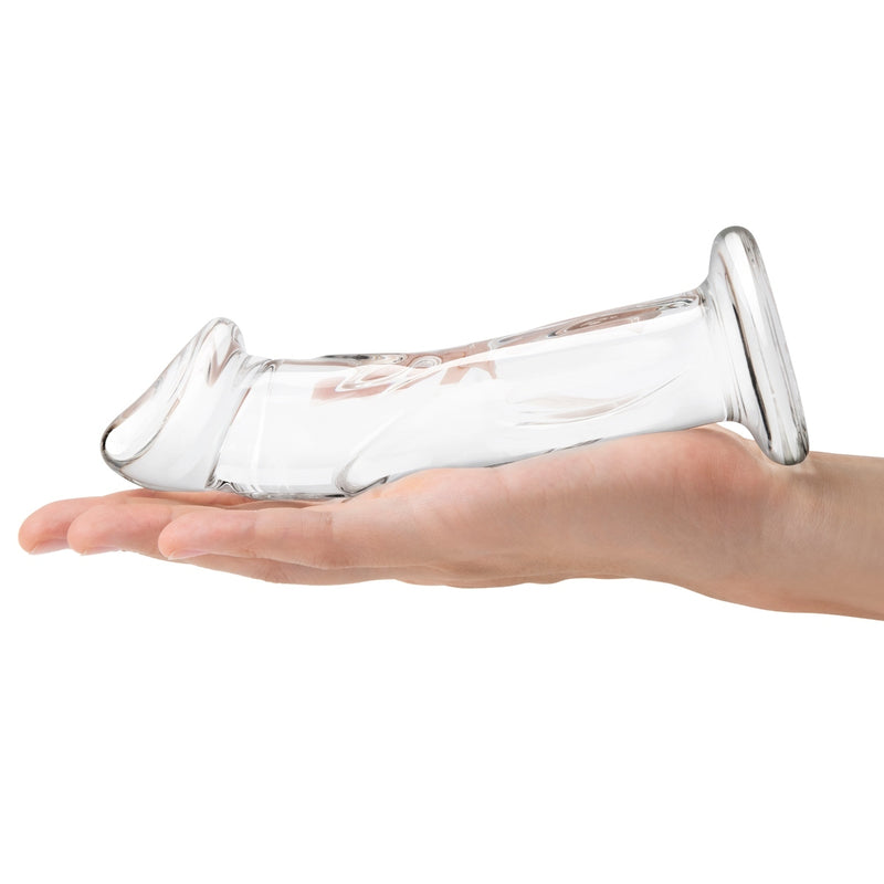 Load image into Gallery viewer, Glas Glass Dildo With Veins &amp; Flat Base Clear 6 Inch
