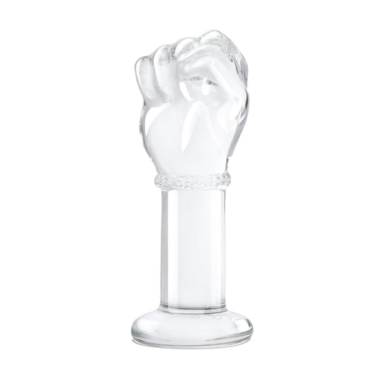 Glas Fist Glass Butt Plug Clear 5 Inch