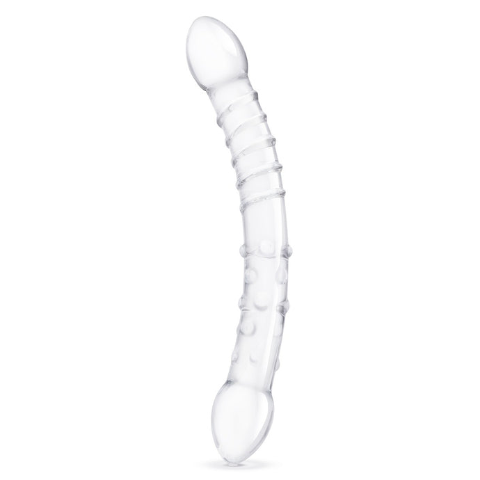 Glas Girthy Double Trouble Glass Dildo Clear 12 Inch