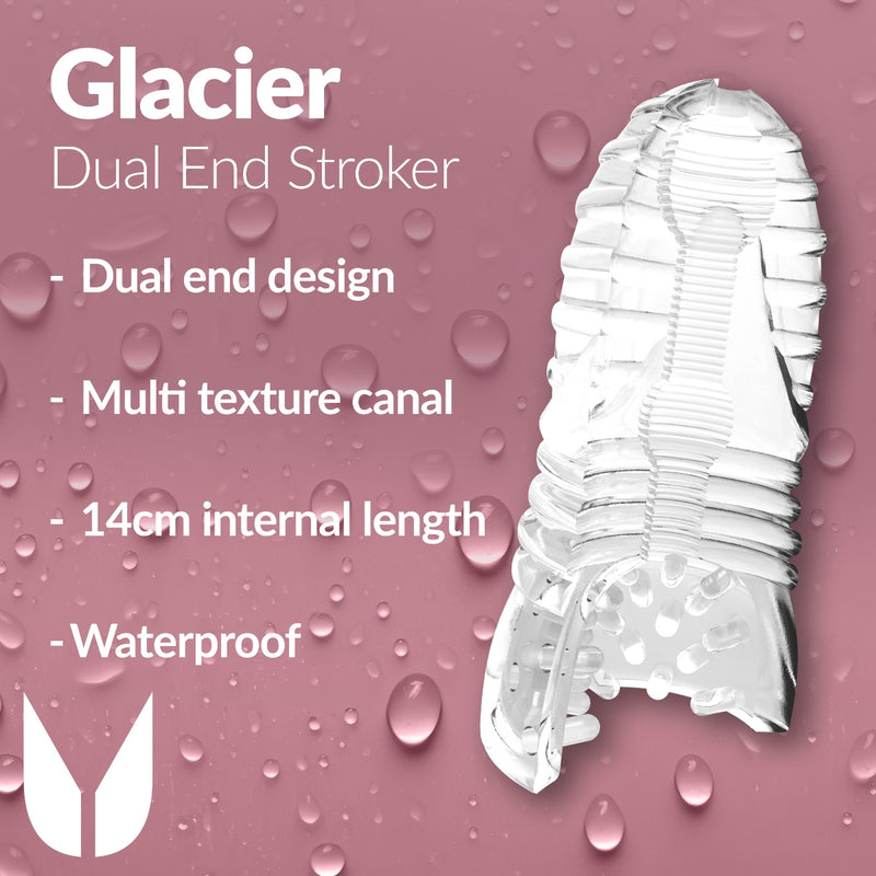Load image into Gallery viewer, Me You Us Glacier Dual End Stroker Masturbator Clear
