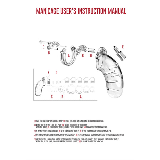 Man Cage Chastity Cock Cage Model 13 Clear 2.5 Inch / 6.5cm